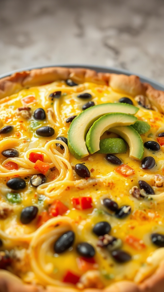 add peppers beans avocado