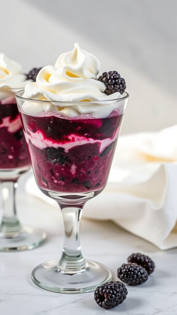 alternate blackberry whipped layers