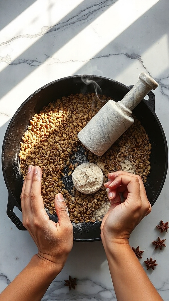 anise toasting and grinding