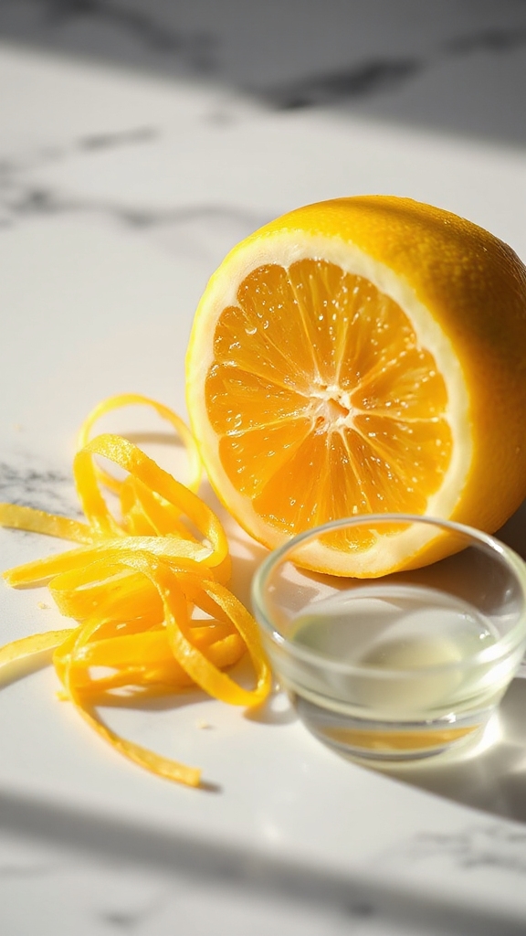 aromatic lemon zest juice