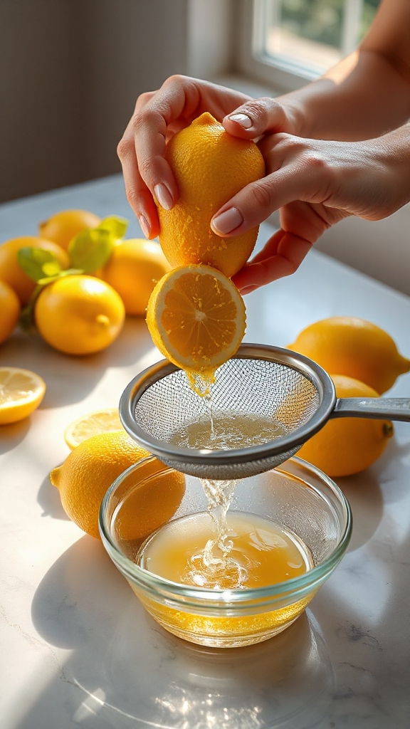 aromatic lemon zest straining