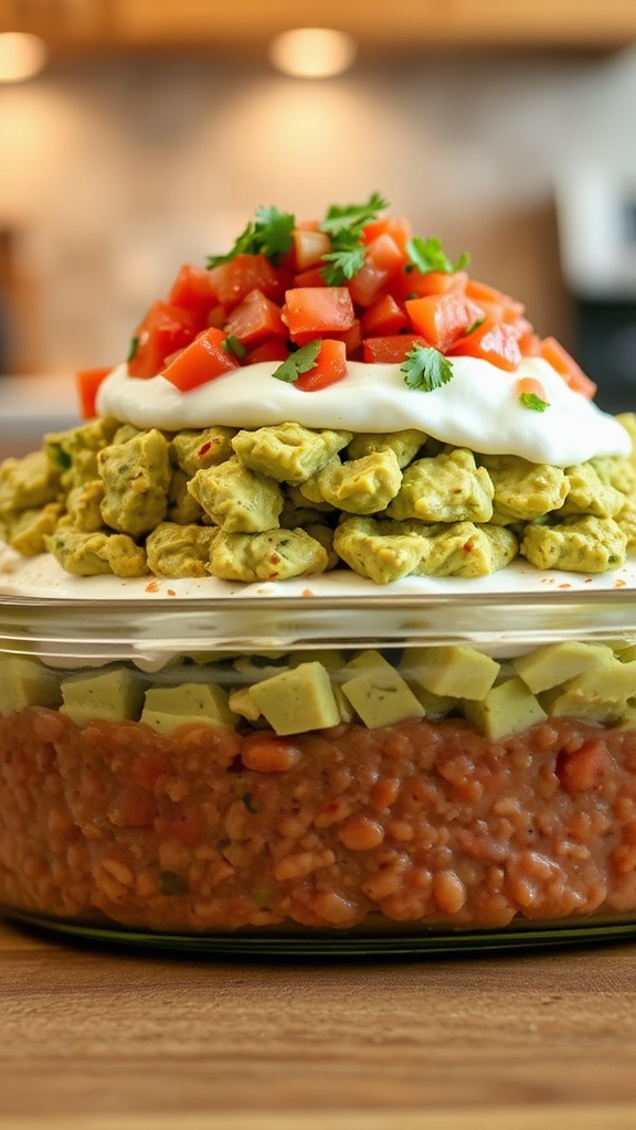 assemble seven layer dip