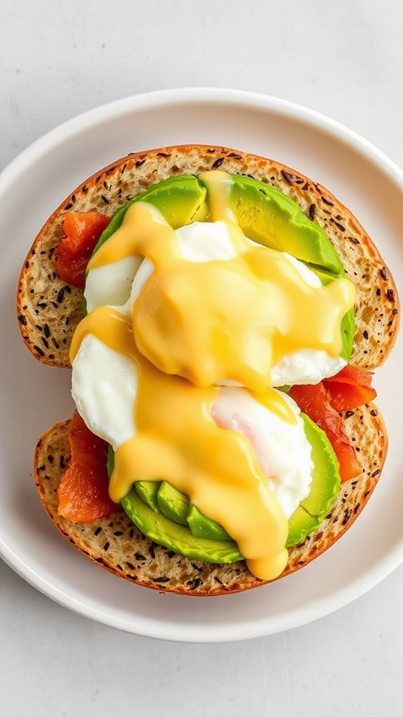 avocado eggs benedict bagels