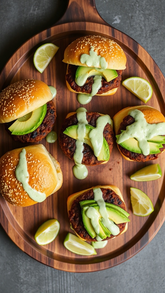 avocado lime crema sliders