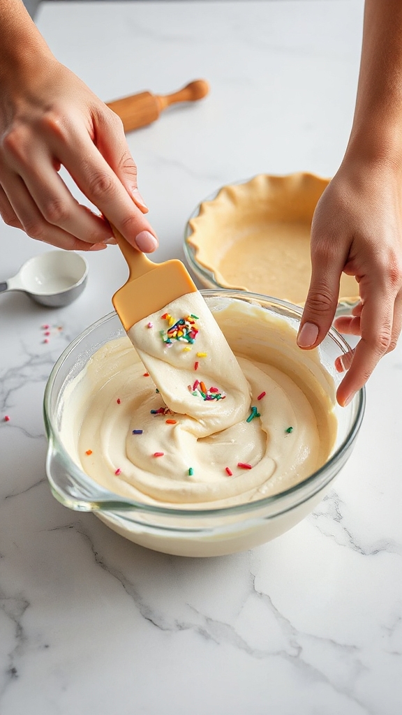 avoid overmixing for fluffiness