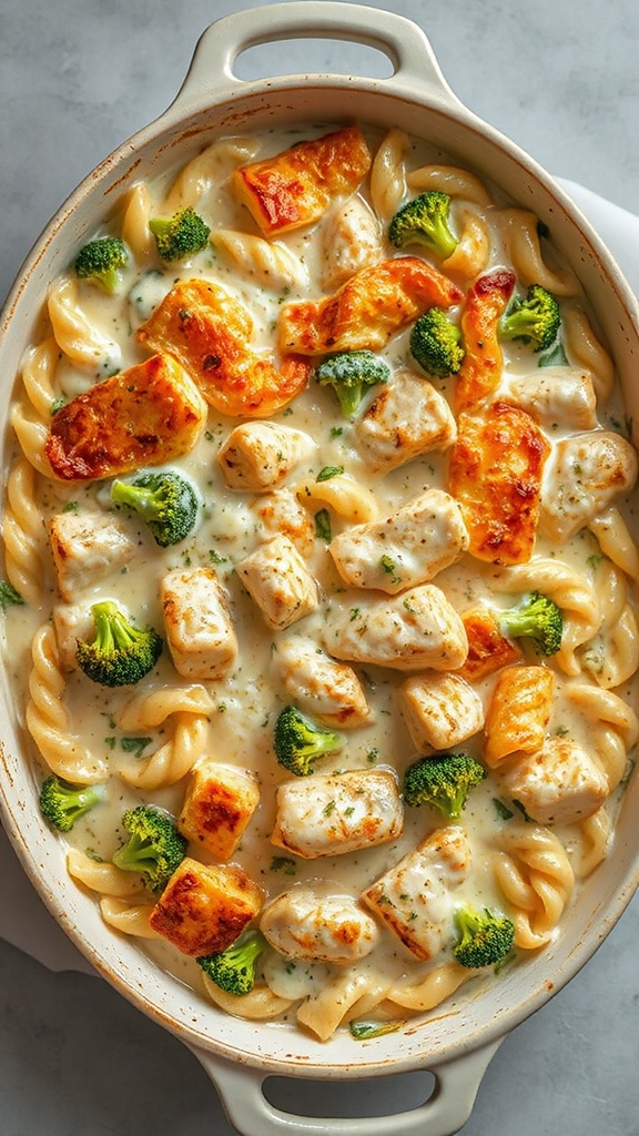 baked chicken alfredo dish
