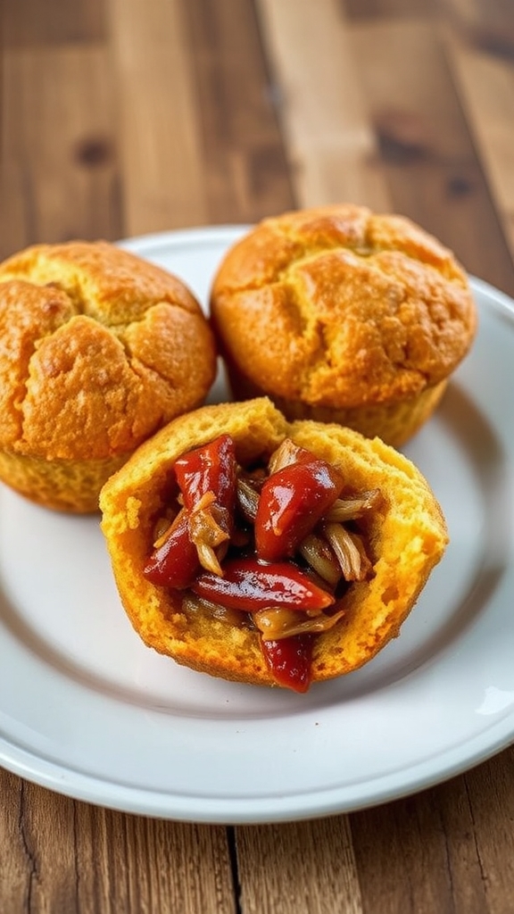 barbecue pork stuffed muffins