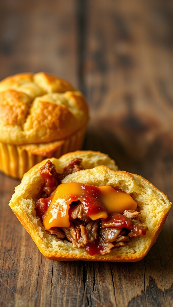 bbq pork stuffed muffins