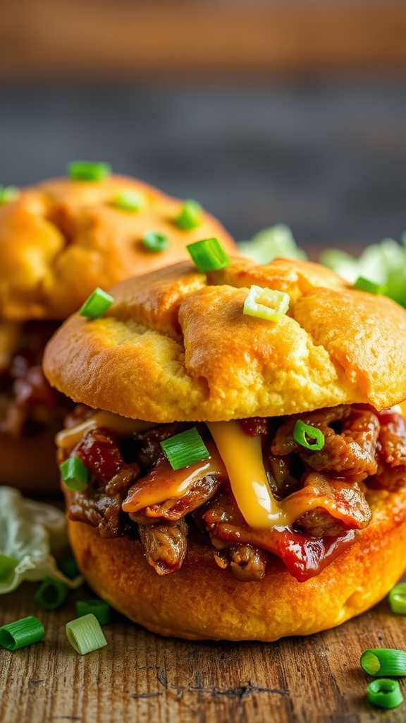 bbq pork stuffed muffins