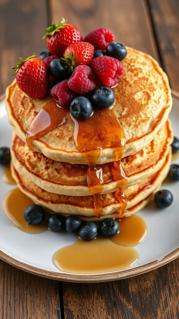 berries syrup bacon coffee