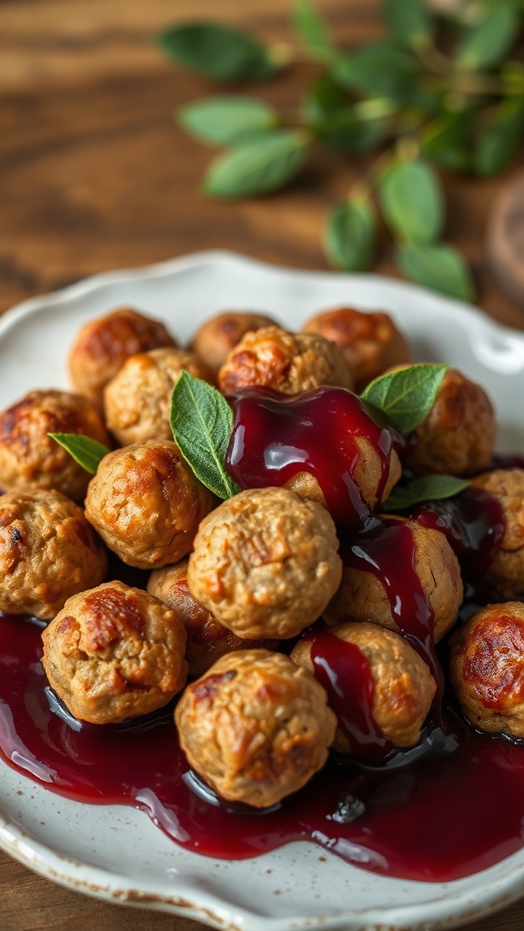 bison meatballs with huckleberries