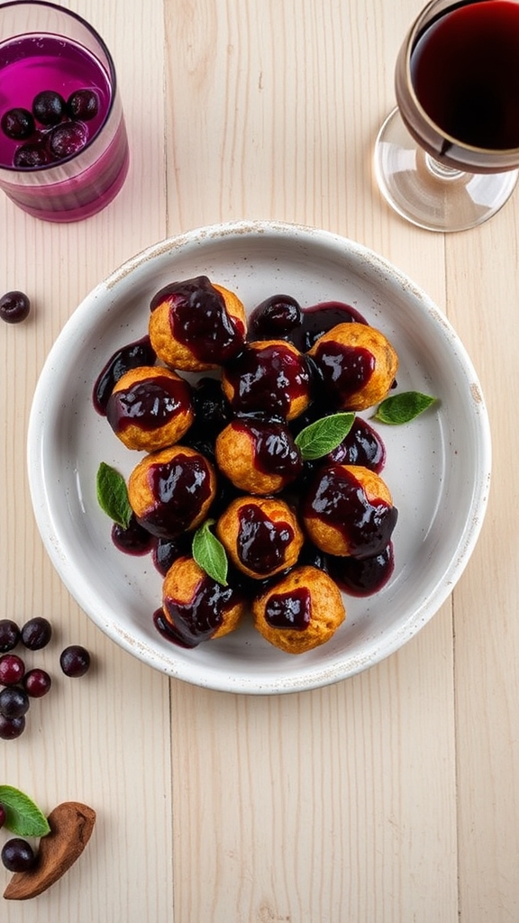 bison meatballs with huckleberry