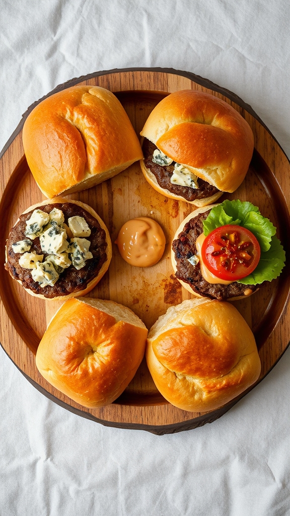 bison sliders with blue cheese
