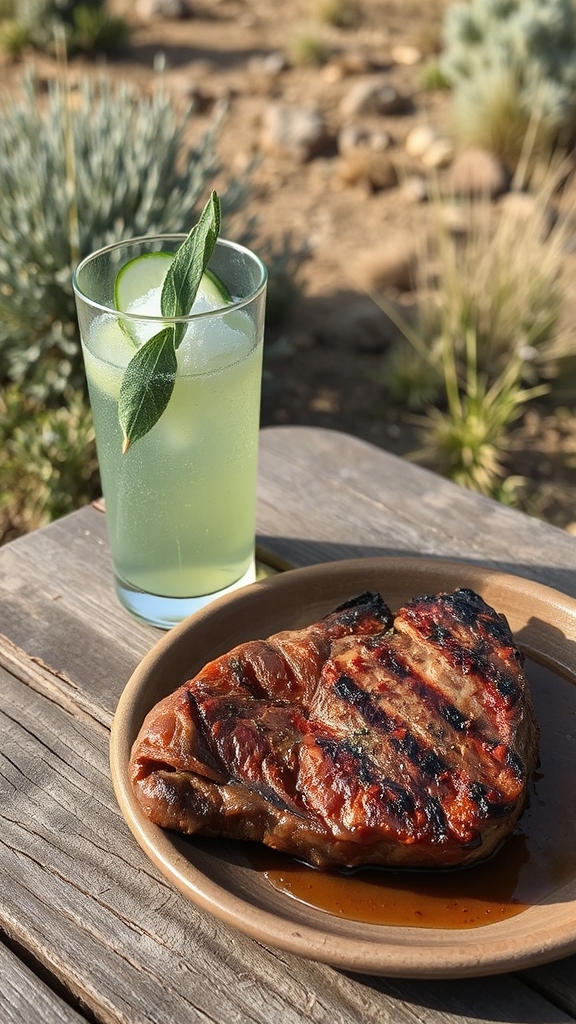 bison steak with sage seasoning
