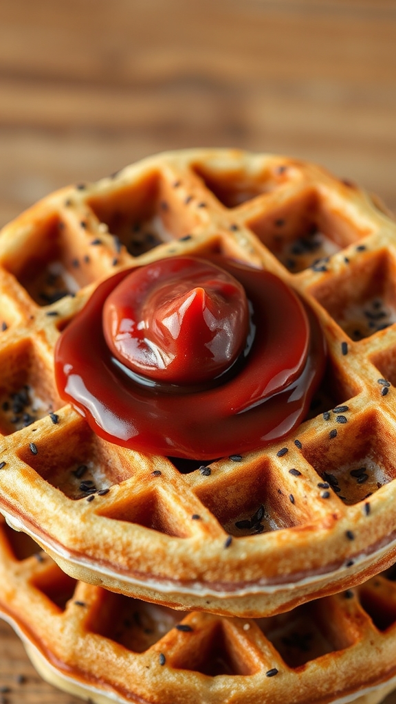 black sesame belgian waffles
