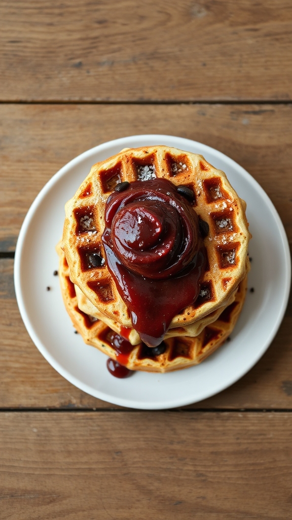 black sesame belgian waffles