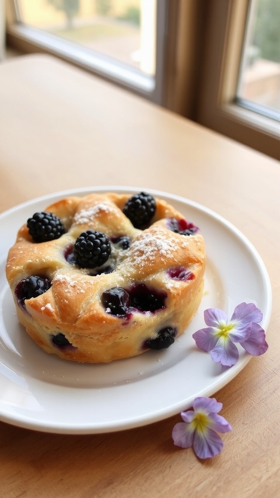 blackberry infused brioche dessert