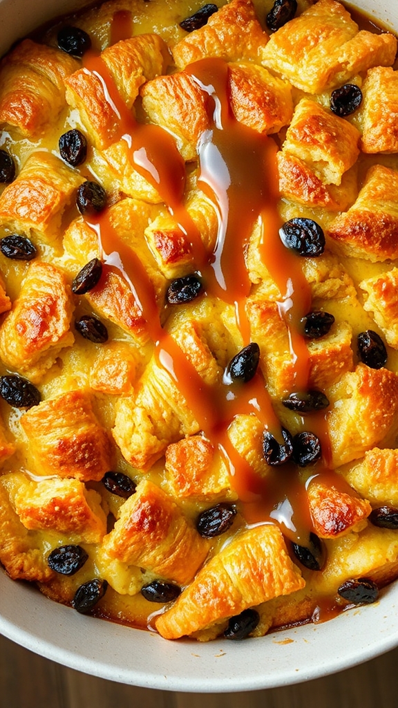 bourbon caramel croissant pudding