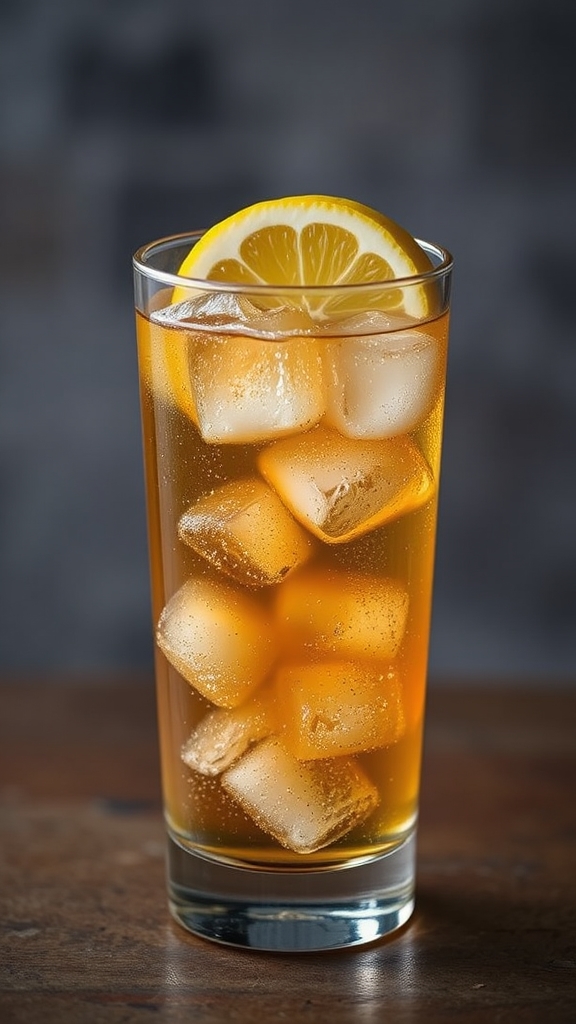 bourbon ginger ice garnish