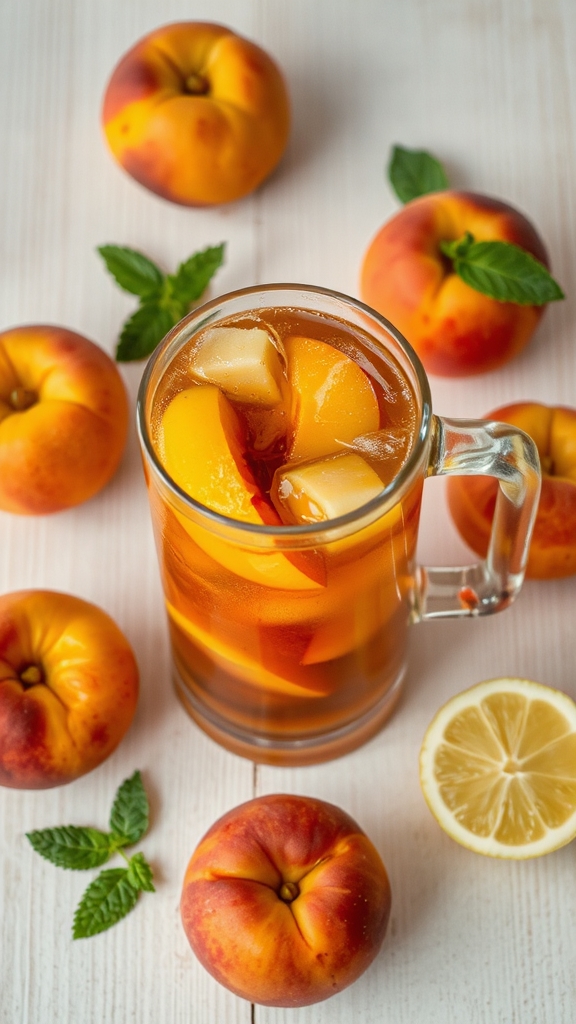 bourbon infused peach sweet tea