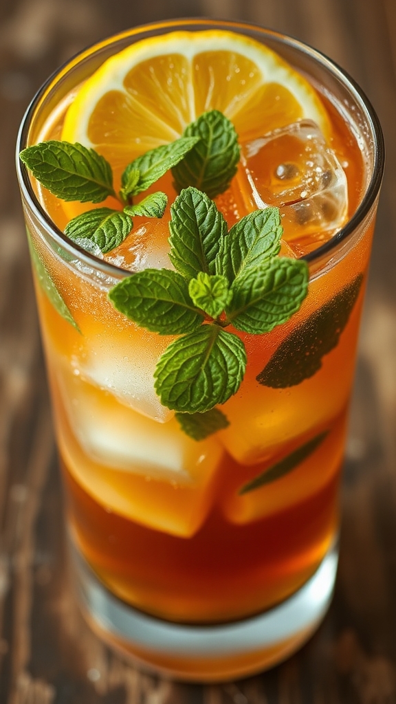 bourbon mint lemon fizz
