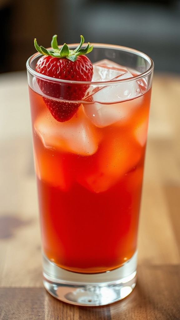 bourbon muddled strawberry cocktail
