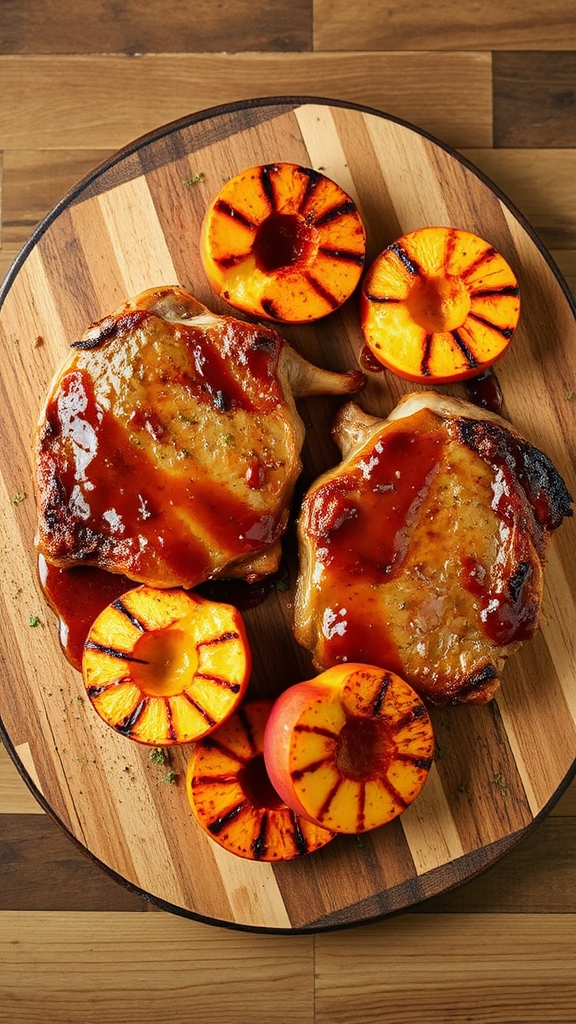 bourbon peach grilled pork