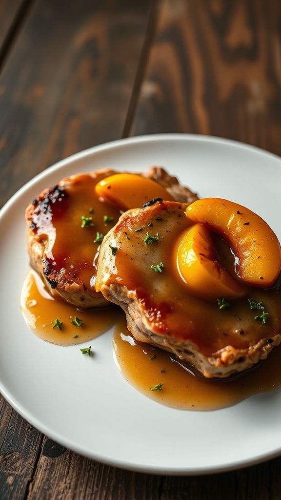 bourbon peach pork chops