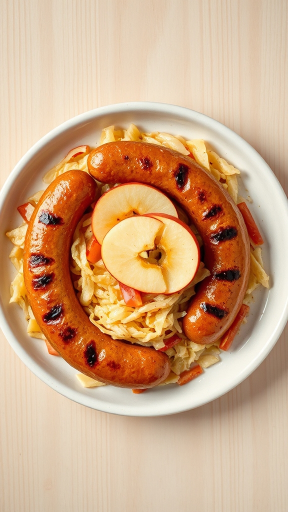 bratwurst with apple sauerkraut