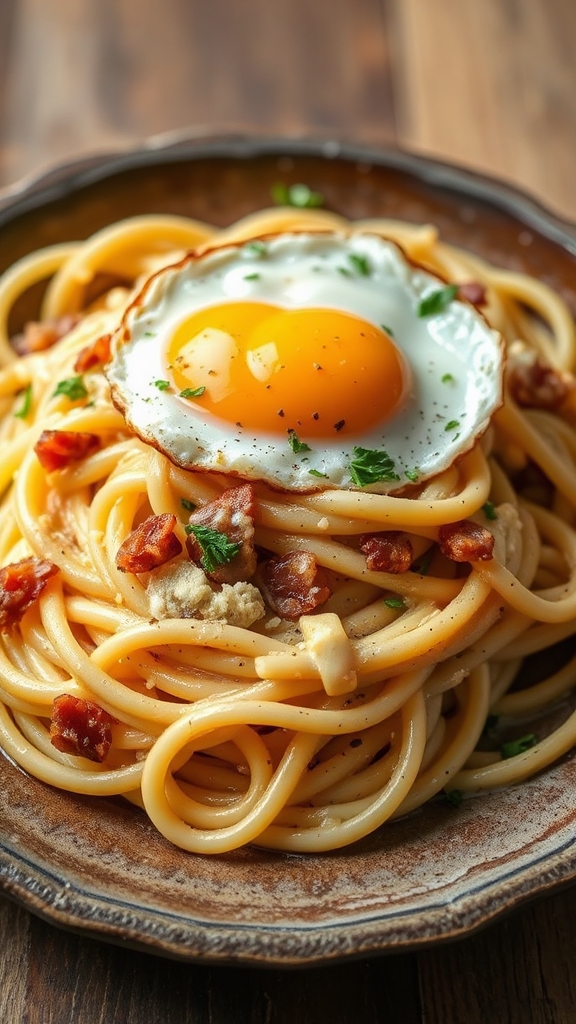 breakfast carbonara cooking steps
