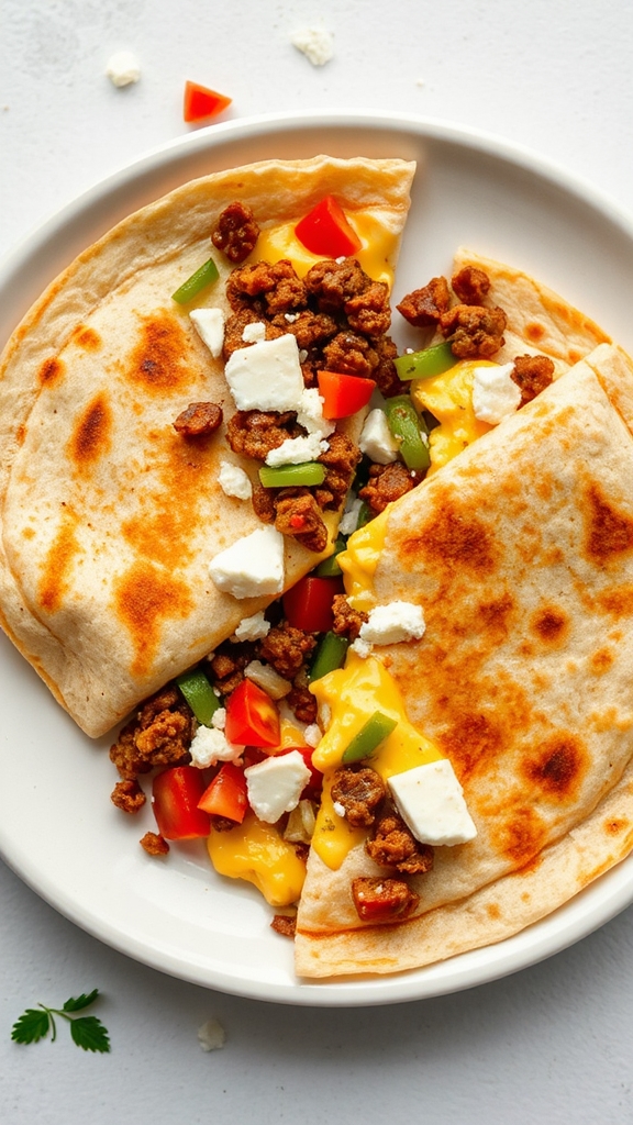 breakfast quesadillas with chorizo
