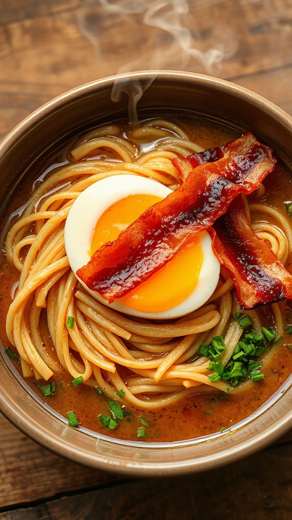 breakfast ramen egg bacon
