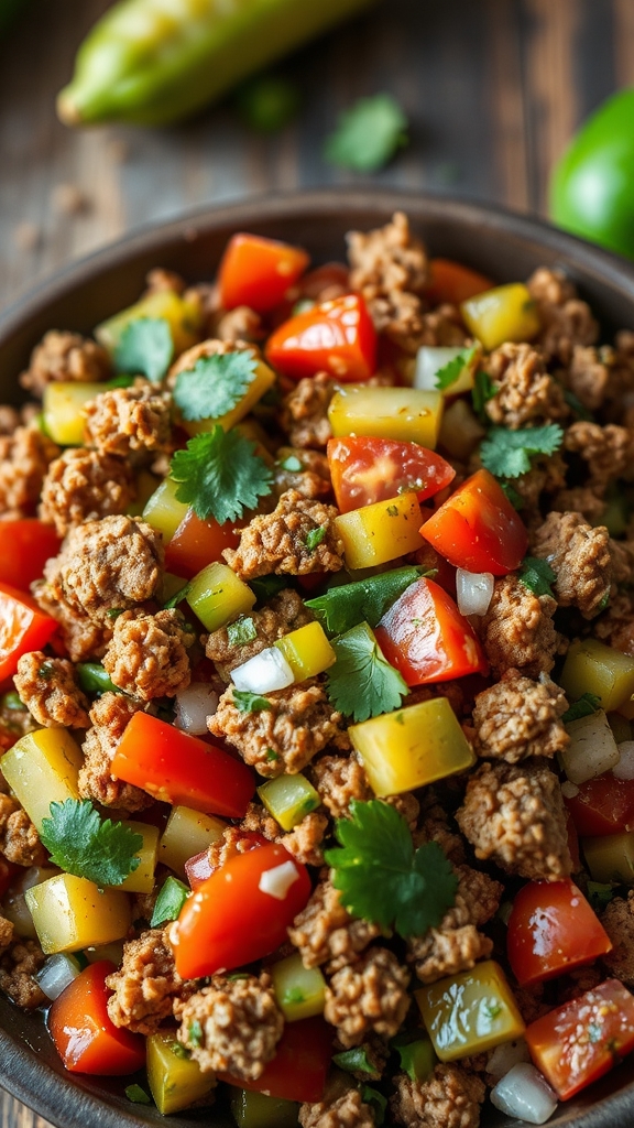 brown beef chop mix