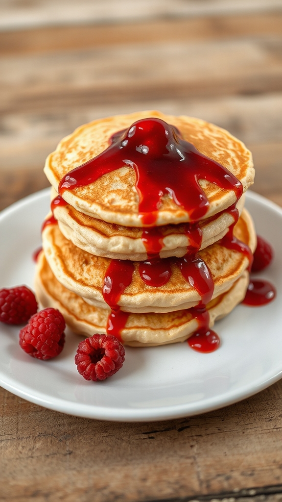 bubbly champagne raspberry pancakes