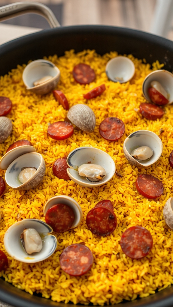 cajun spiced chorizo paella