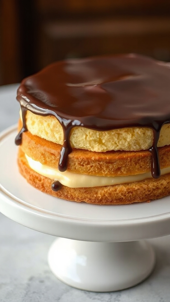 cake custard chocolate glaze