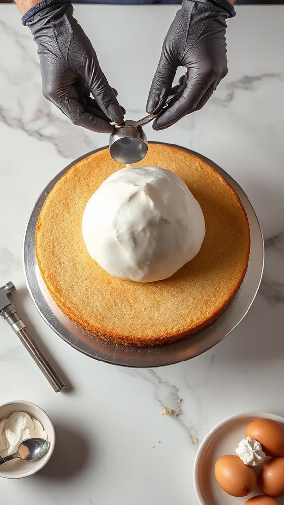 cake ice cream meringue torch