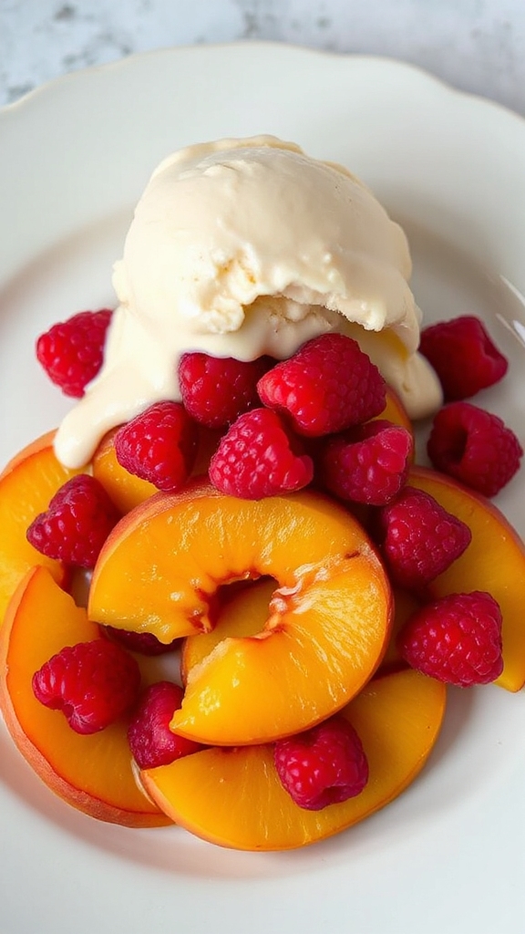 california peach raspberry ice cream