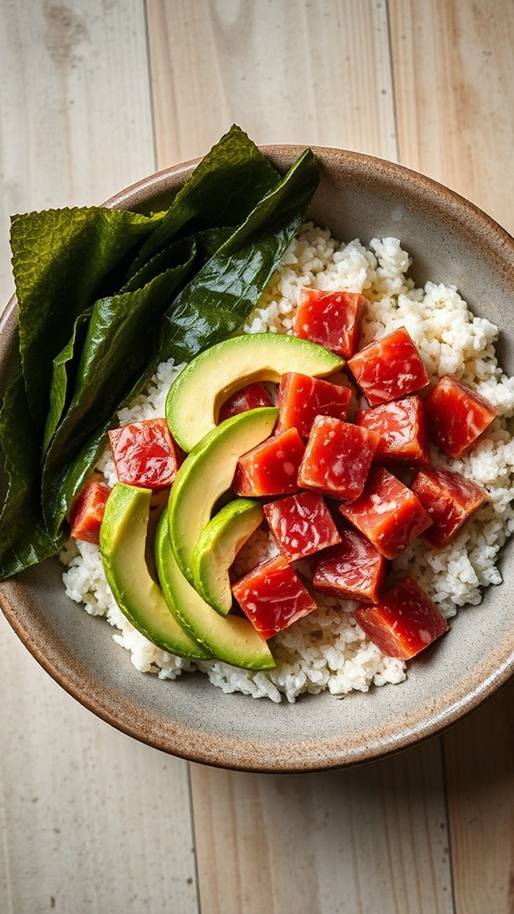california tuna sushi bowl