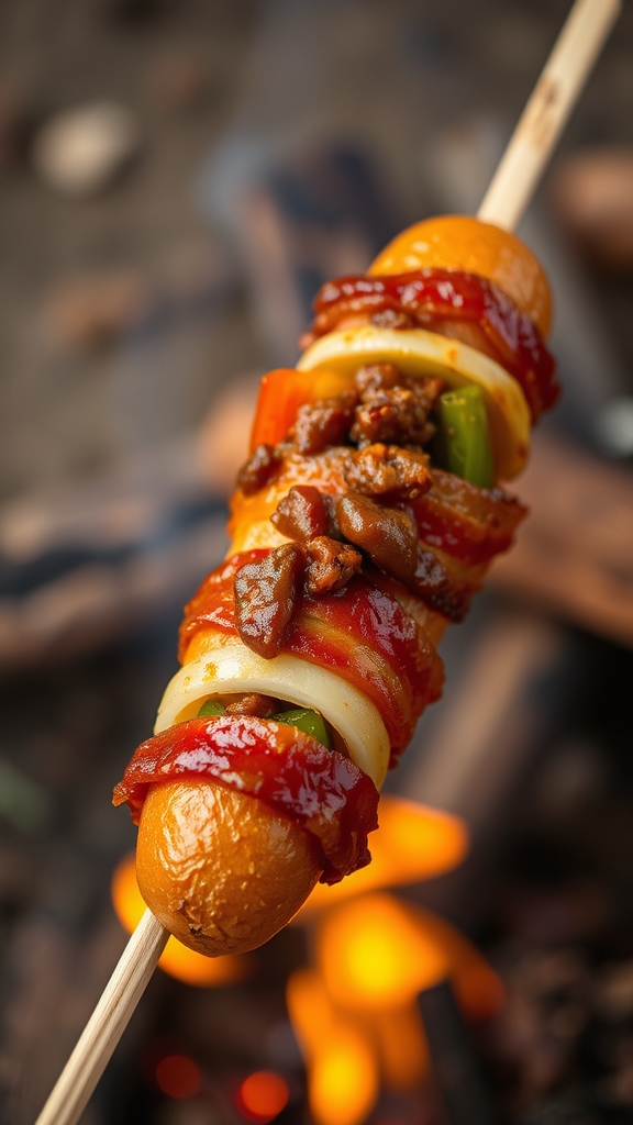 campfire grilled hot dogs