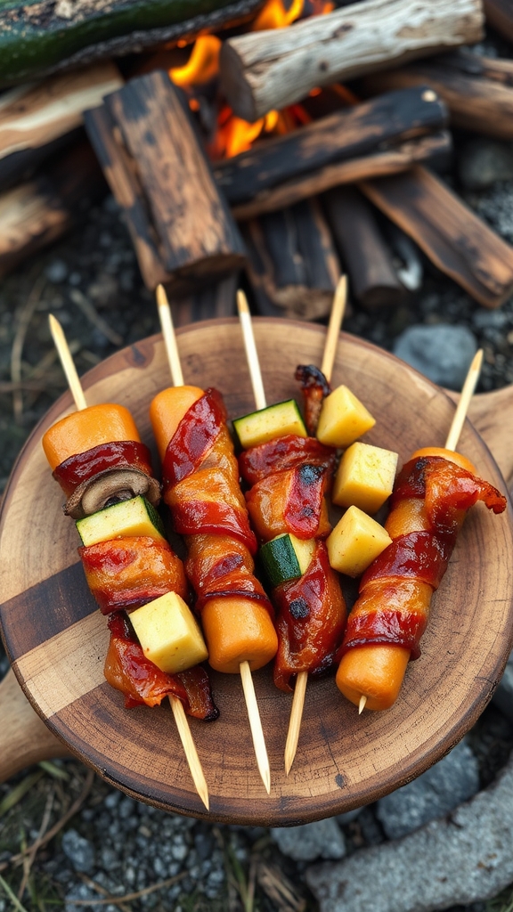 campfire hot dog skewers