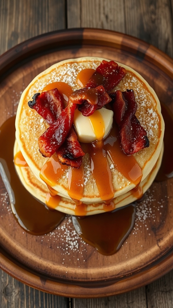 candied bacon bourbon pancakes
