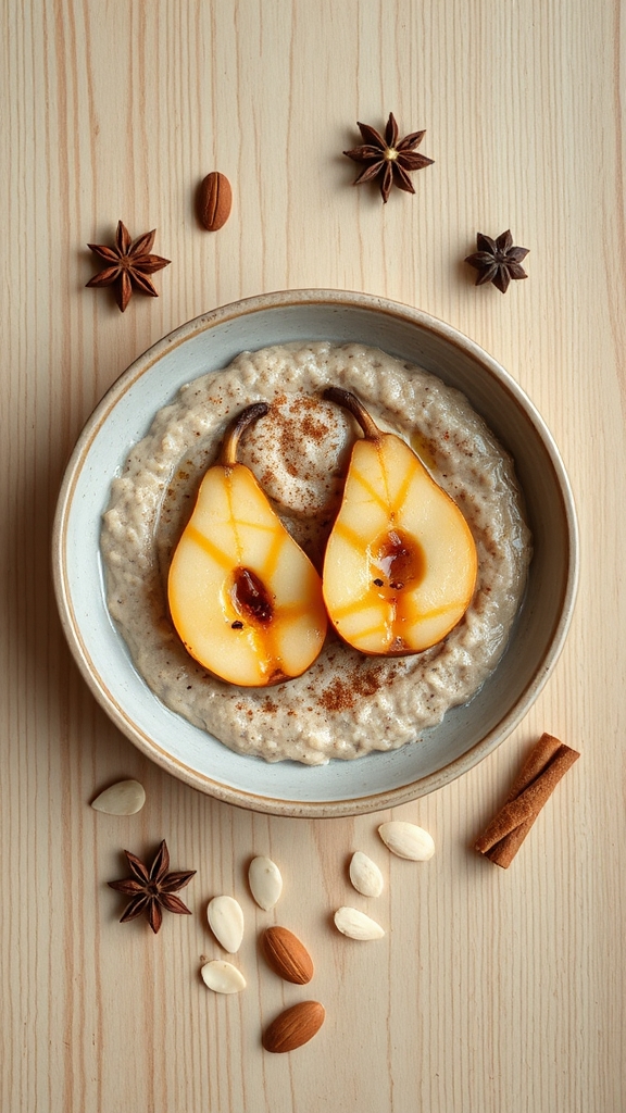 chai spiced oats pears