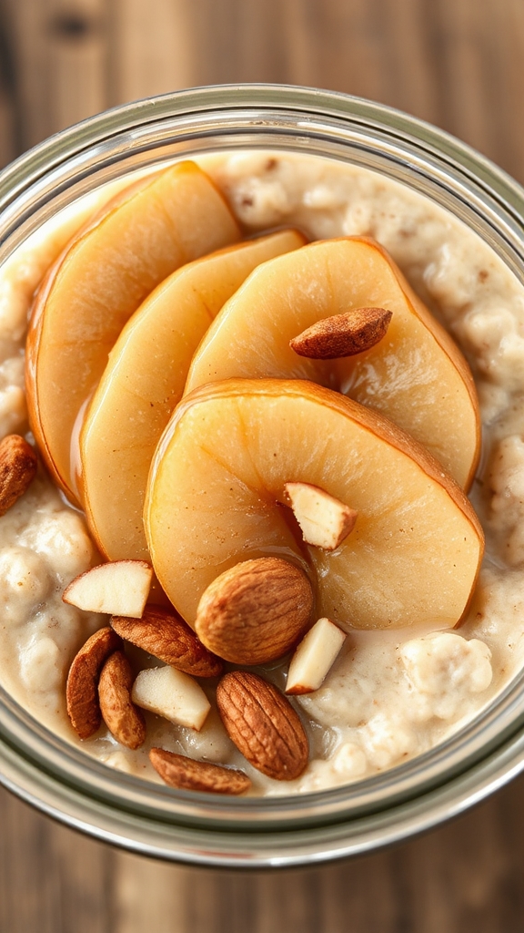 chai spiced poached pears oats