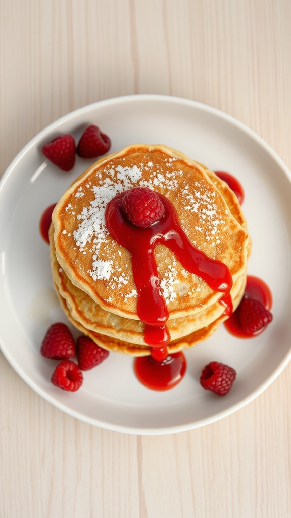 champagne pancakes with raspberry