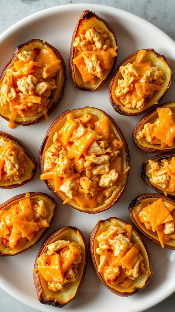 cheesy chicken potato skins