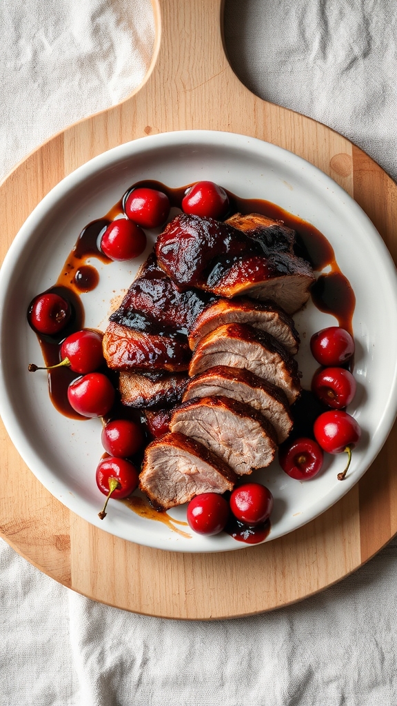 cherry balsamic glazed duck