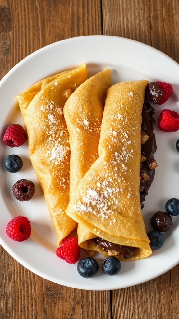 chestnut chocolate stuffed crepes
