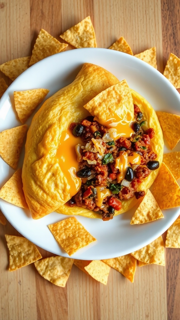 chili cheese omelette dish