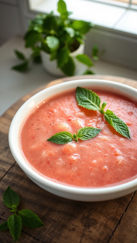chilled blended watermelon gazpacho